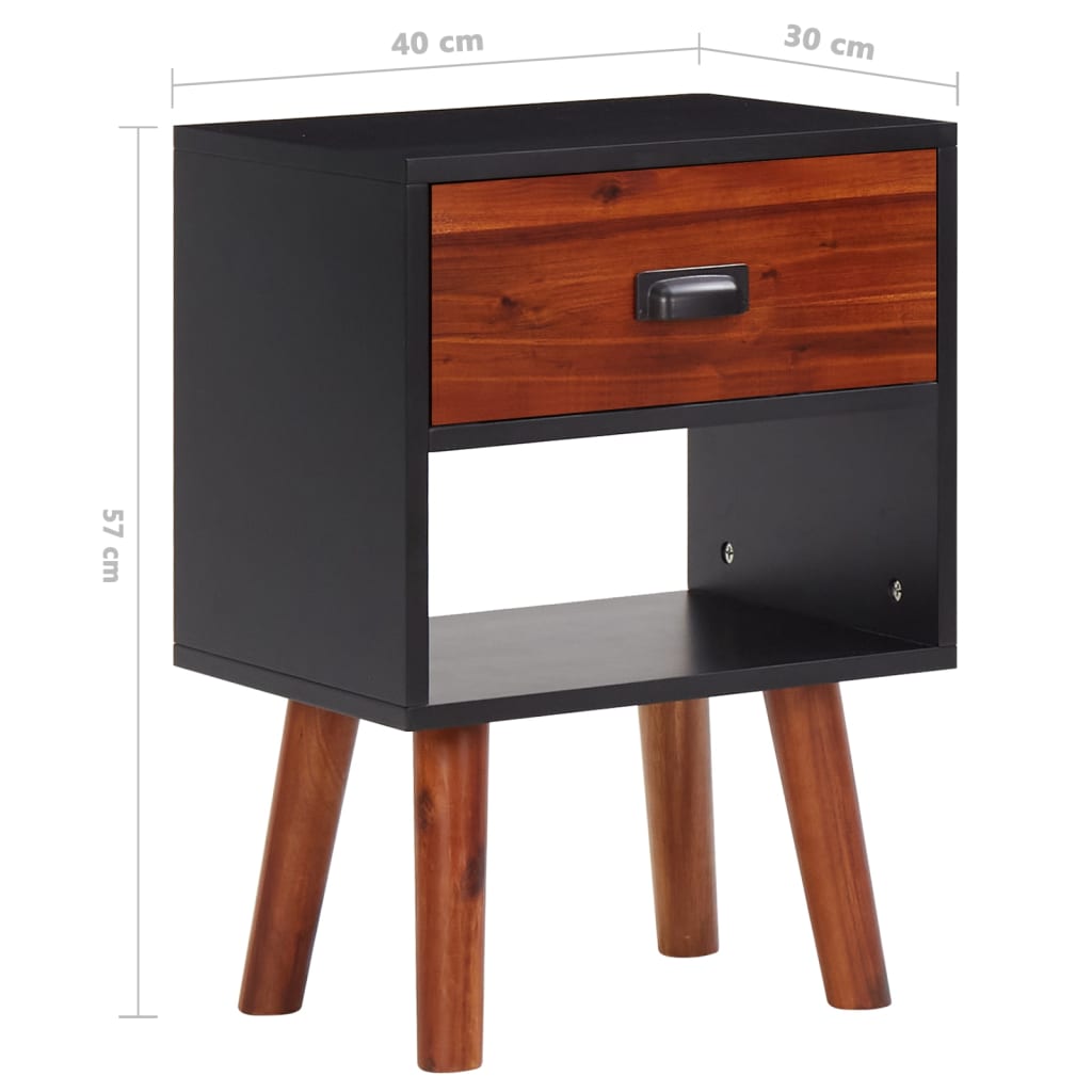 Mesa de cabeceira 40x30x57 cm madeira de acácia maciça