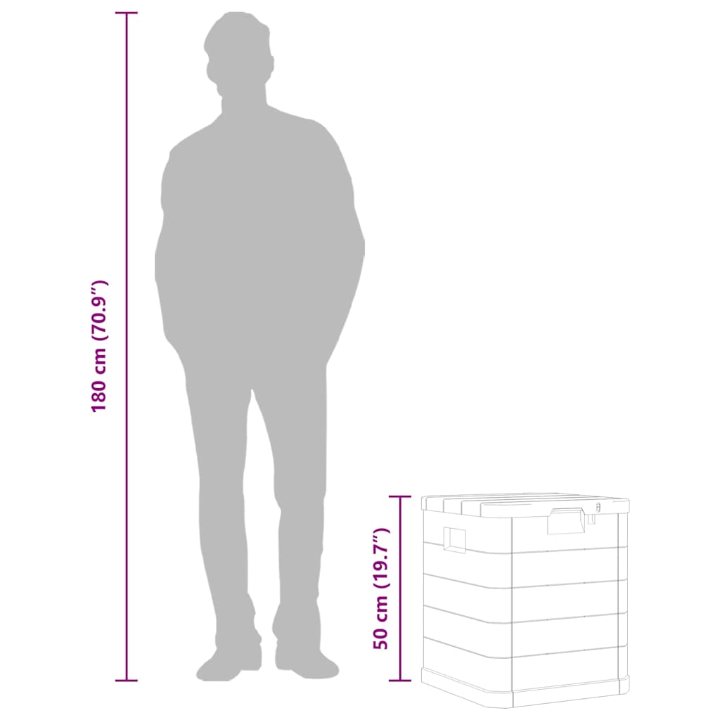 Caixa de arrumação para jardim 90 L castanho
