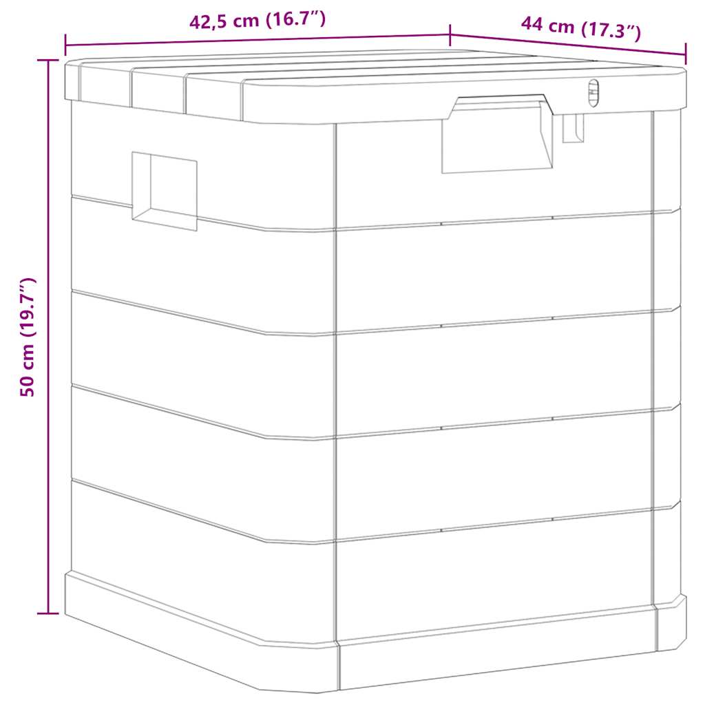 Caixa de arrumação para jardim 90 L castanho