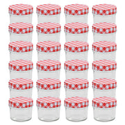 Frascos de vidro com tampas brancas e vermelhas 24 pcs 110 ml