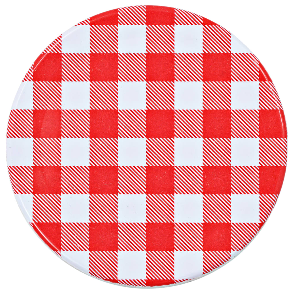 Frascos de vidro com tampas brancas e vermelhas 24 pcs 110 ml