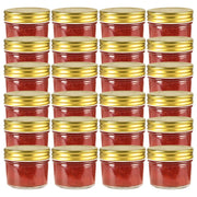 Frascos de vidro com tampas douradas 24 pcs 110 ml