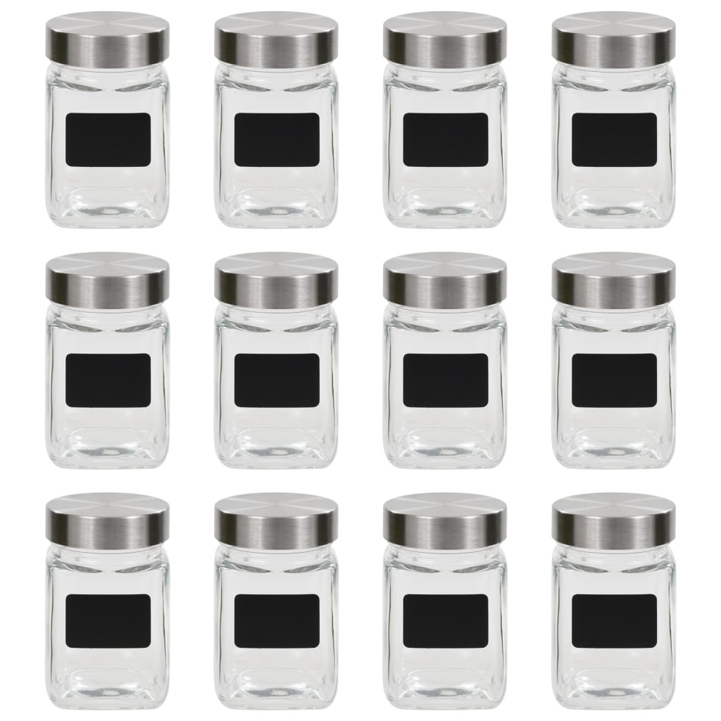 Frascos de vidro com autocolante 12 pcs 300 ml