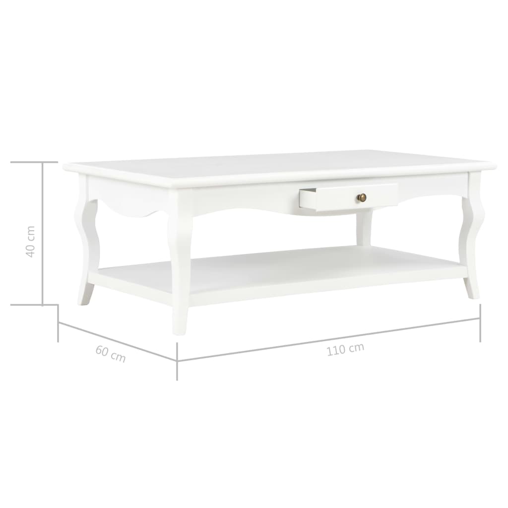 Mesa de centro 110x60x40 cm MDF branco