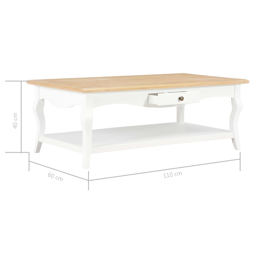 Mesa de centro 110x60x40 cm MDF branco