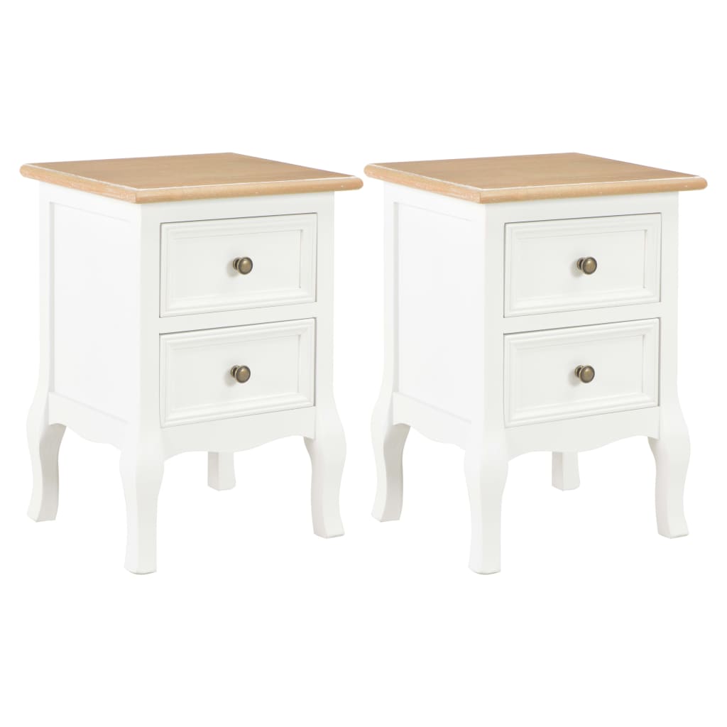 Mesa-de-cabeceira 2 pcs 35x30x49 cm MDF branco
