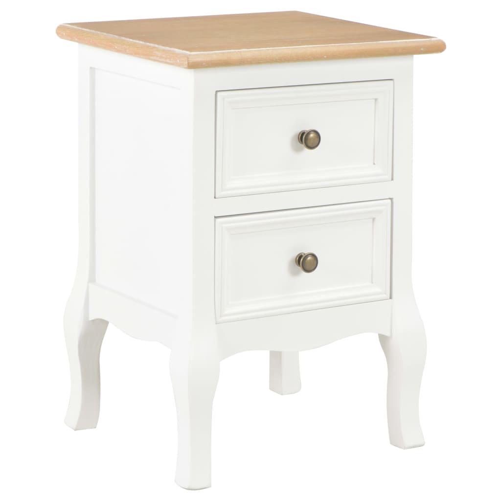 Mesa-de-cabeceira 2 pcs 35x30x49 cm MDF branco