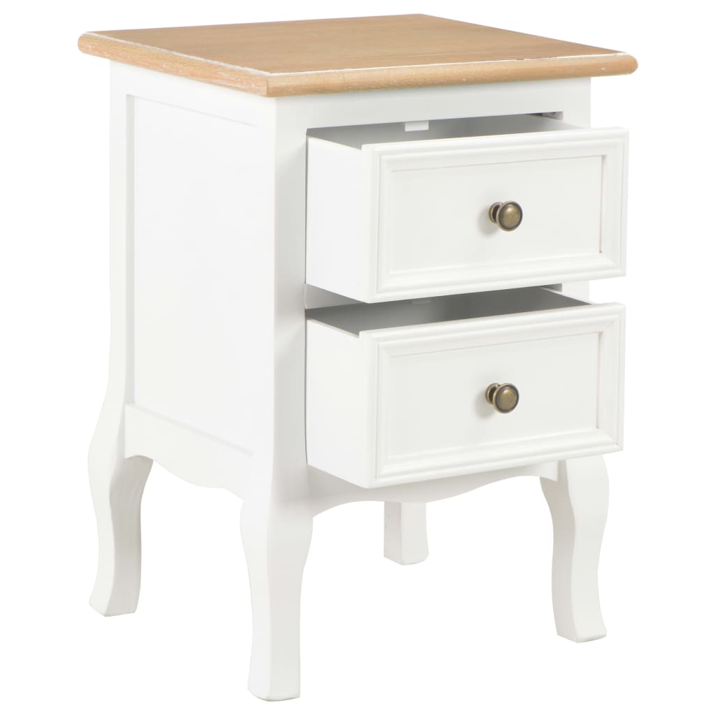 Mesa-de-cabeceira 2 pcs 35x30x49 cm MDF branco