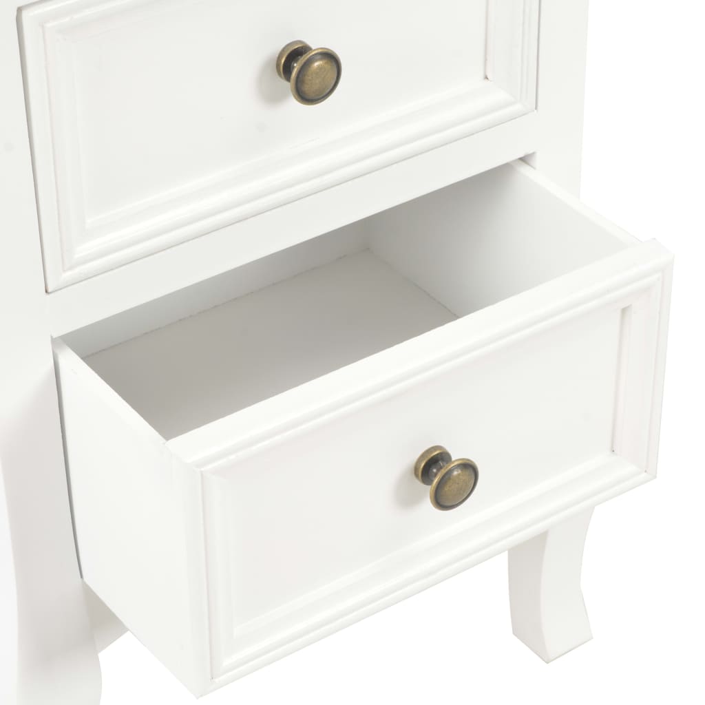 Mesa-de-cabeceira 2 pcs 35x30x49 cm MDF branco