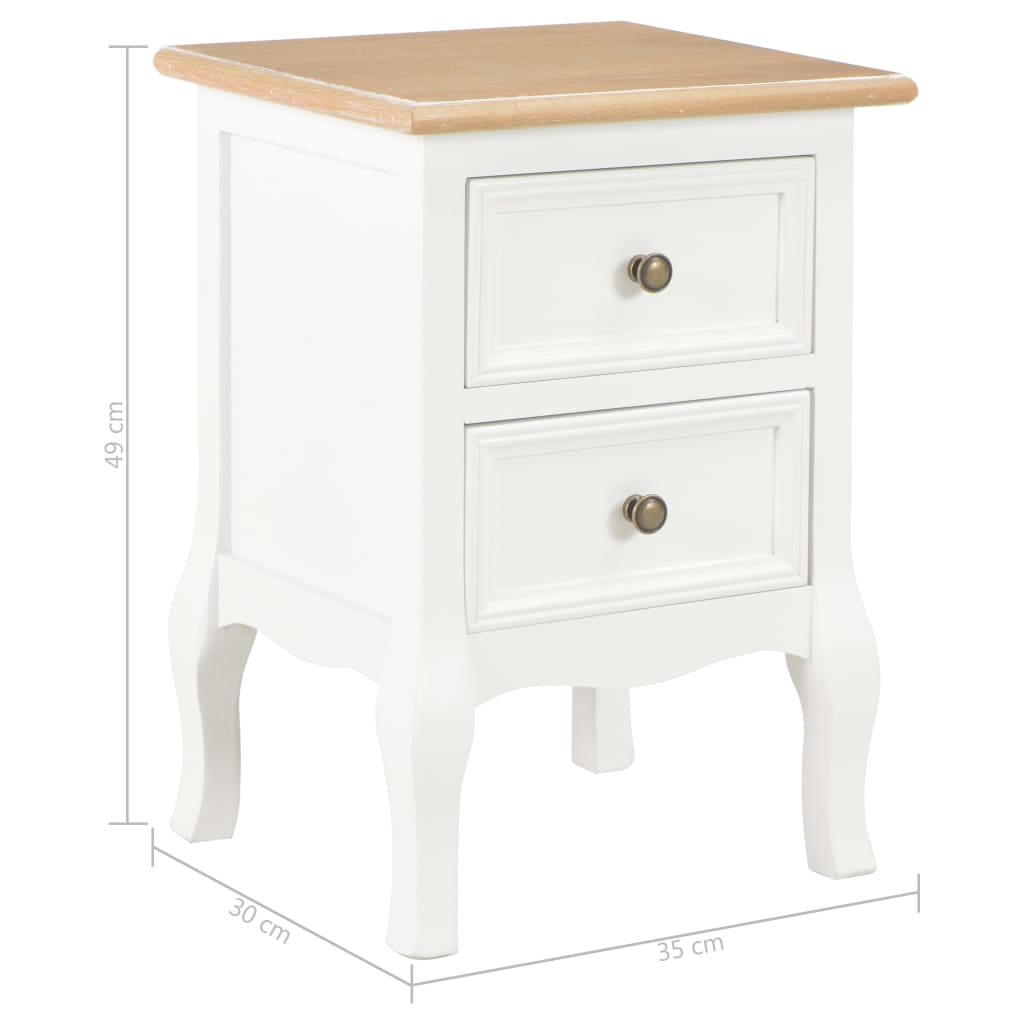 Mesa-de-cabeceira 2 pcs 35x30x49 cm MDF branco