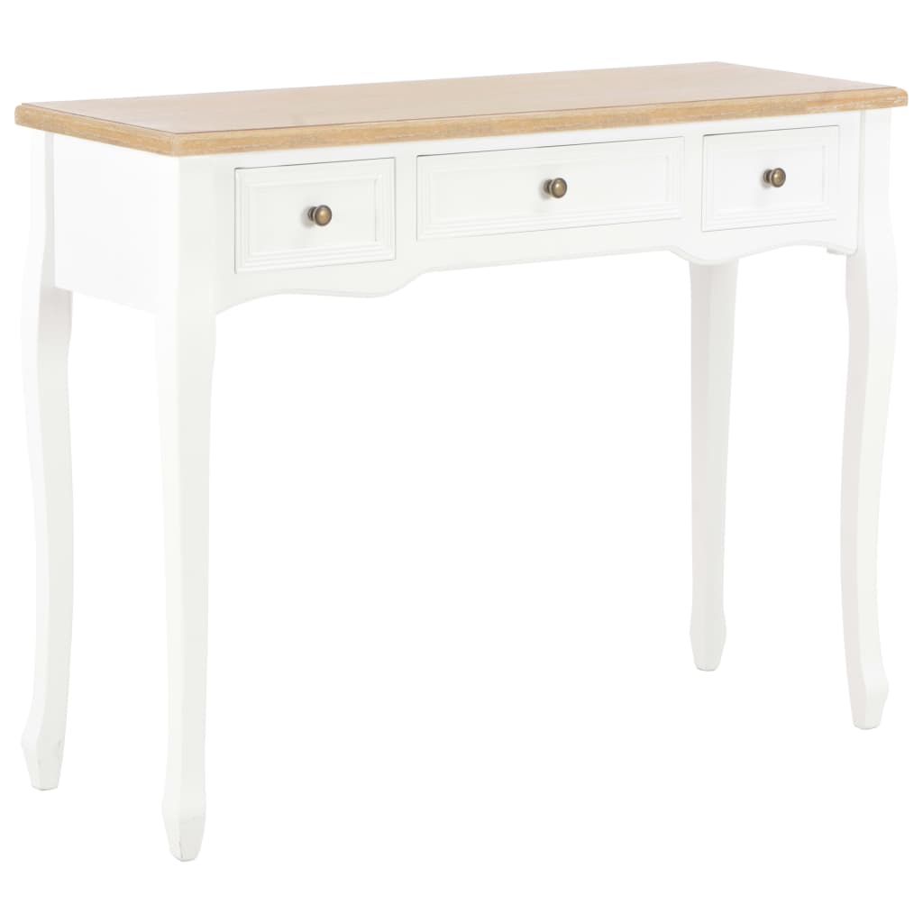 Toucador/mesa consola com três gavetas branco