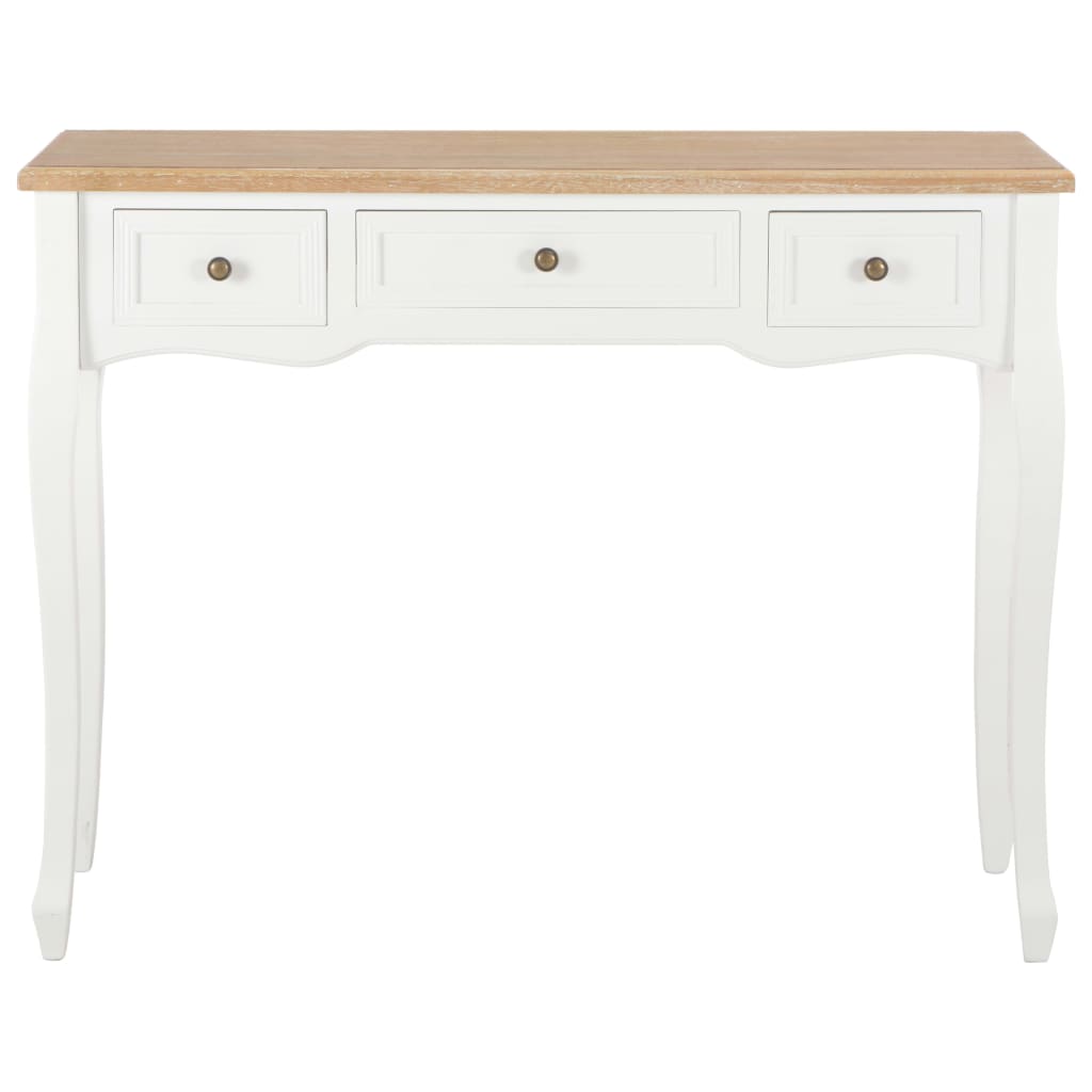 Toucador/mesa consola com três gavetas branco