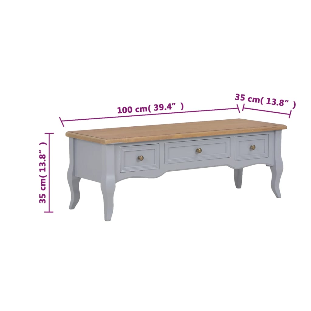 Móvel de TV 100x35x35 cm madeira branco