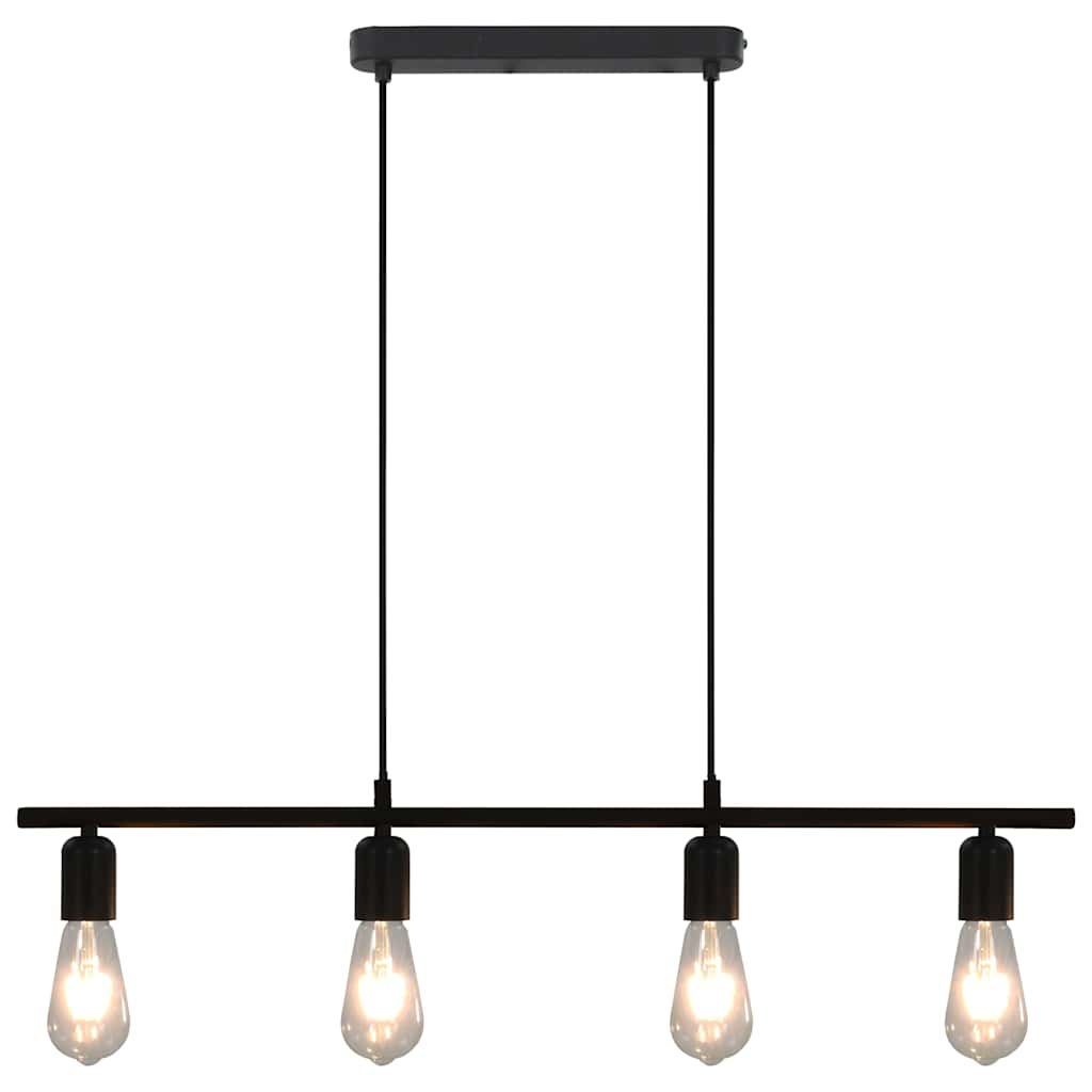 Candeeiro teto c/ lâmpadas incandescência 2 W preto 80 cm E27