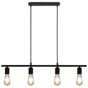 Candeeiro teto c/ lâmpadas incandescência 2 W preto 80 cm E27