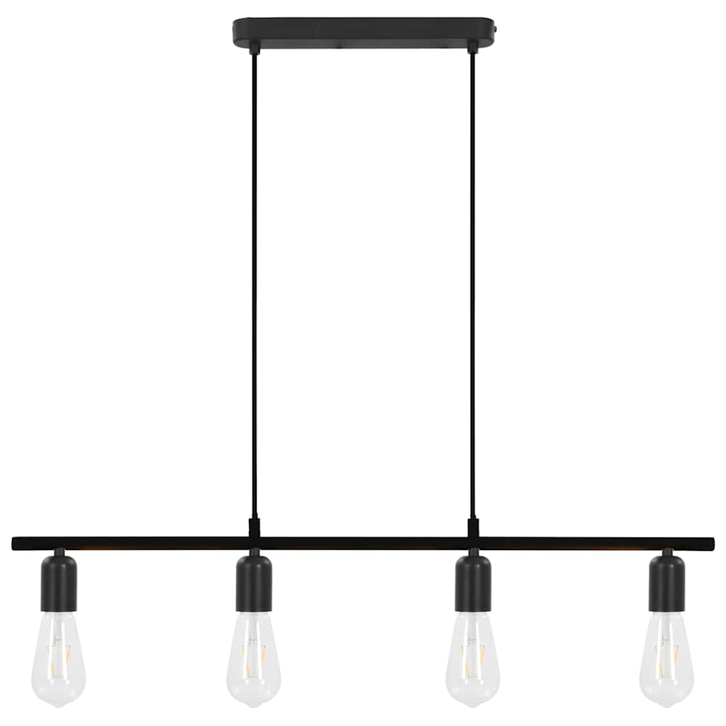 Candeeiro teto c/ lâmpadas incandescência 2 W preto 80 cm E27