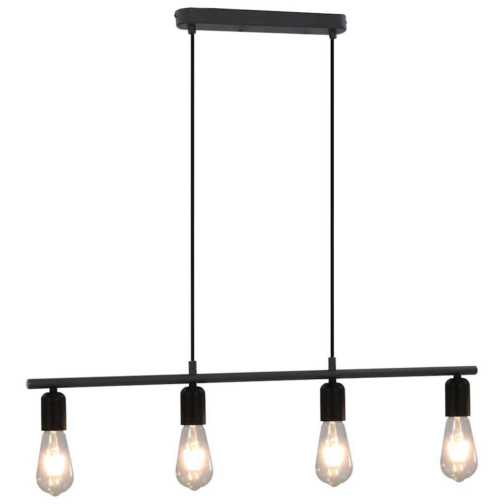 Candeeiro teto c/ lâmpadas incandescência 2 W preto 80 cm E27