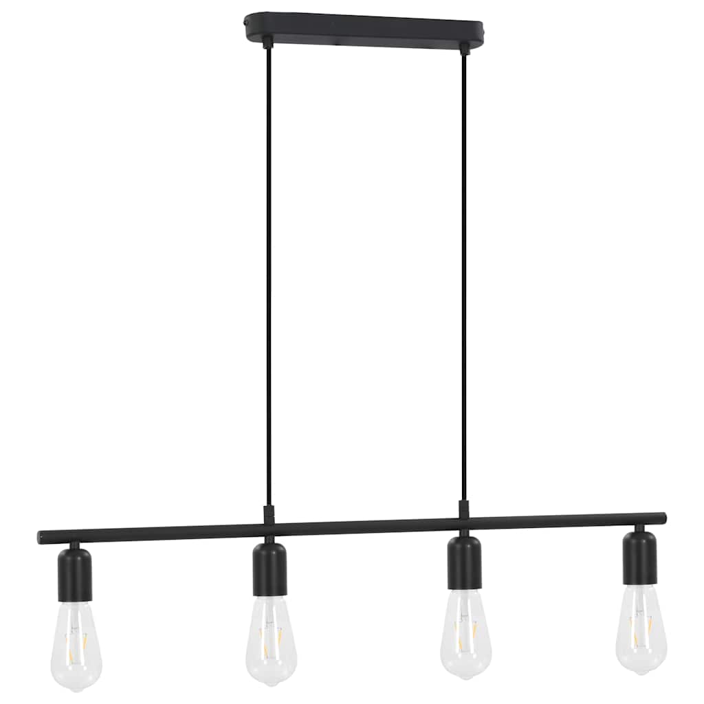 Candeeiro teto c/ lâmpadas incandescência 2 W preto 80 cm E27