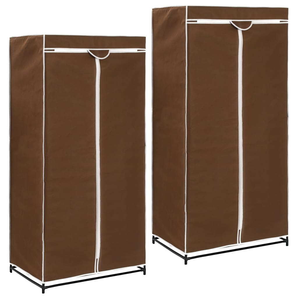 Roupeiros 2 pcs 75x50x160 cm cinzento