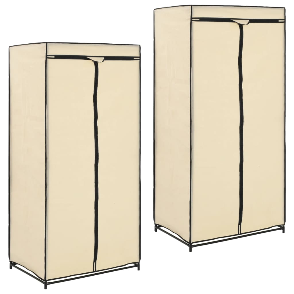 Roupeiros 2 pcs 75x50x160 cm cinzento