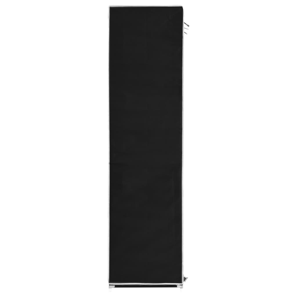 Roupeiro c/ compartimentos e varões 150x45x175 cm tecido cinza
