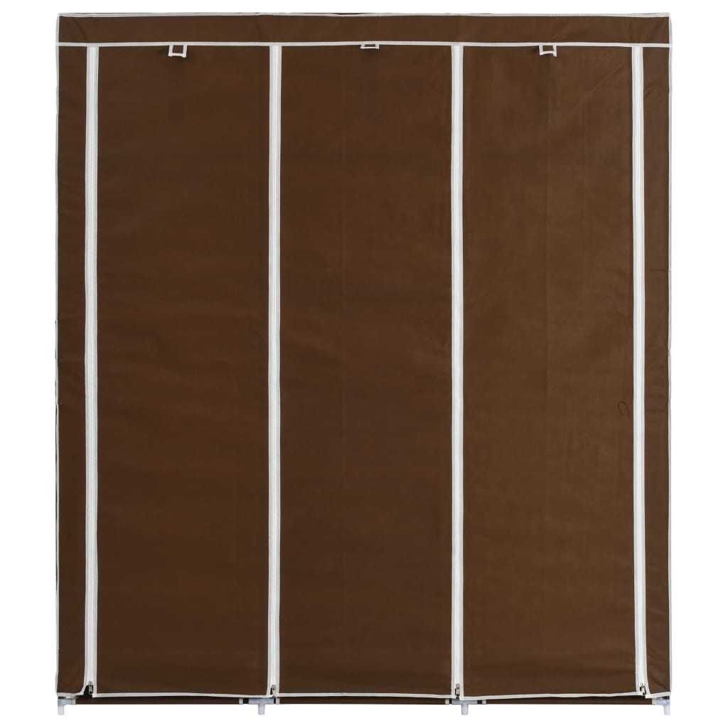 Roupeiro c/ compartimentos e varões 150x45x175 cm tecido cinza