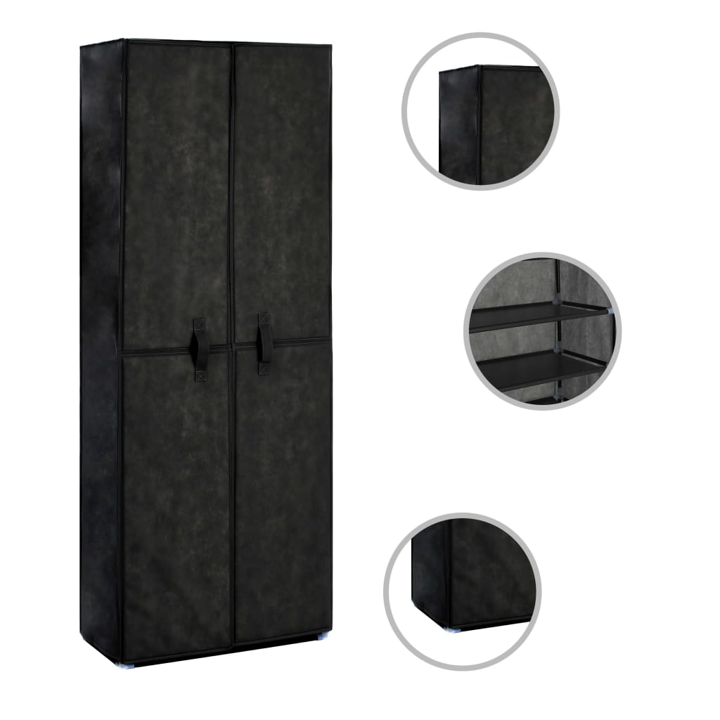 Sapateira 60x30x166 cm tecido preto