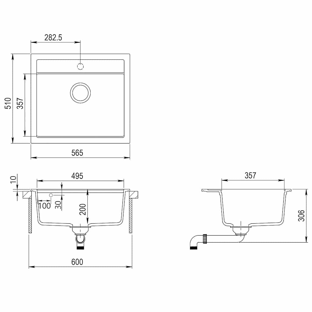 Lava-louça com 1 cuba granito branco
