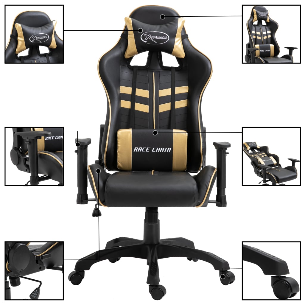 Cadeira de gaming couro artificial azul