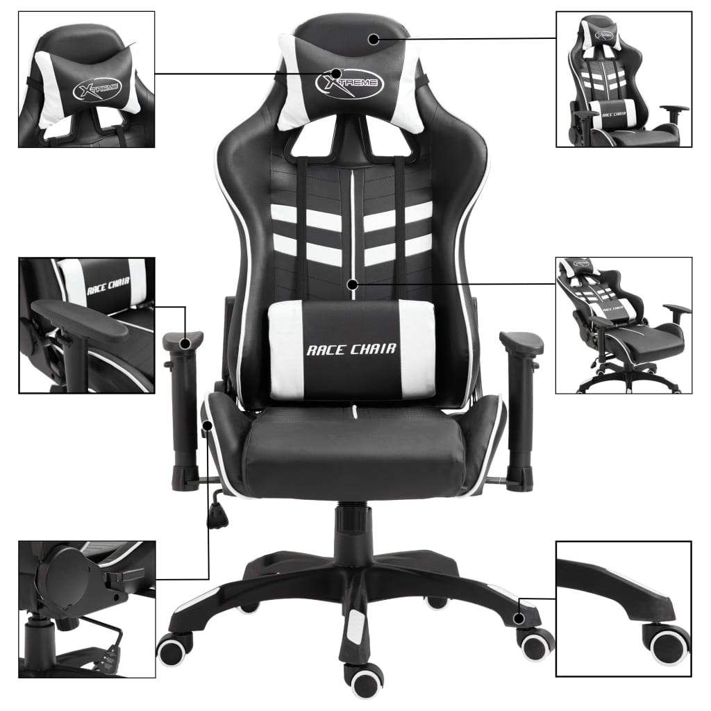 Cadeira de gaming couro artificial azul