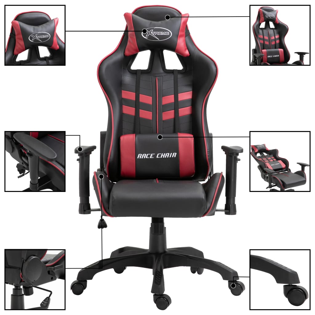 Cadeira de gaming couro artificial azul