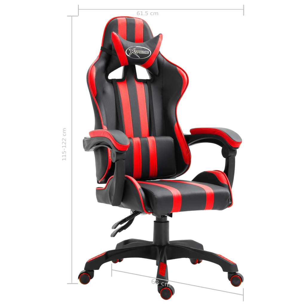 Cadeira de gaming couro artificial cinzento