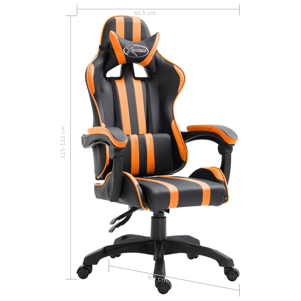 Cadeira de gaming couro artificial cinzento