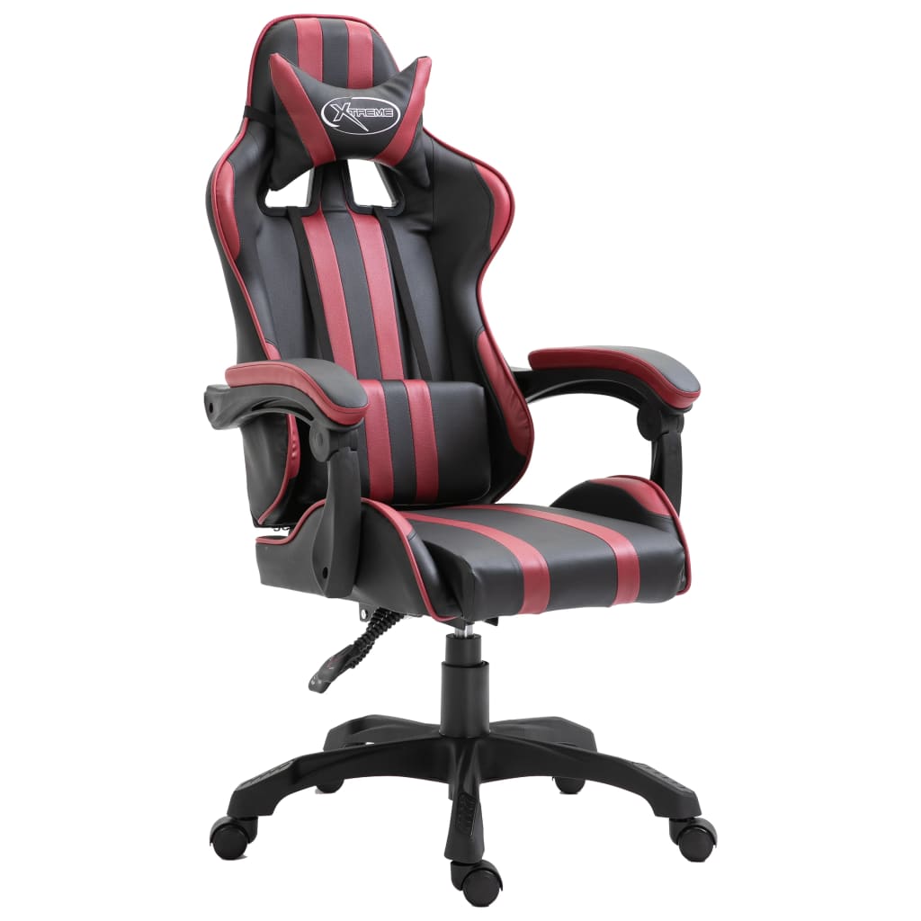 Cadeira de gaming couro artificial cinzento