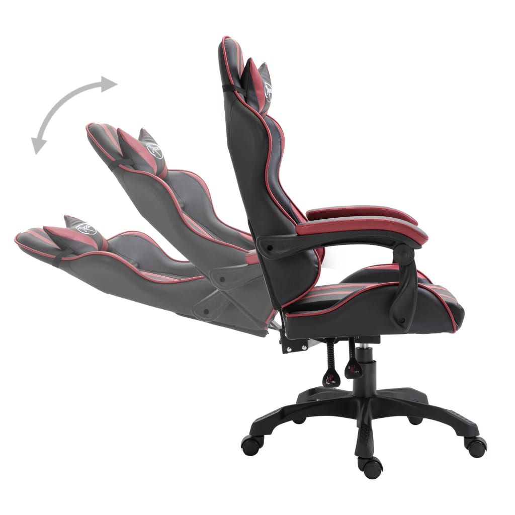 Cadeira de gaming couro artificial cinzento