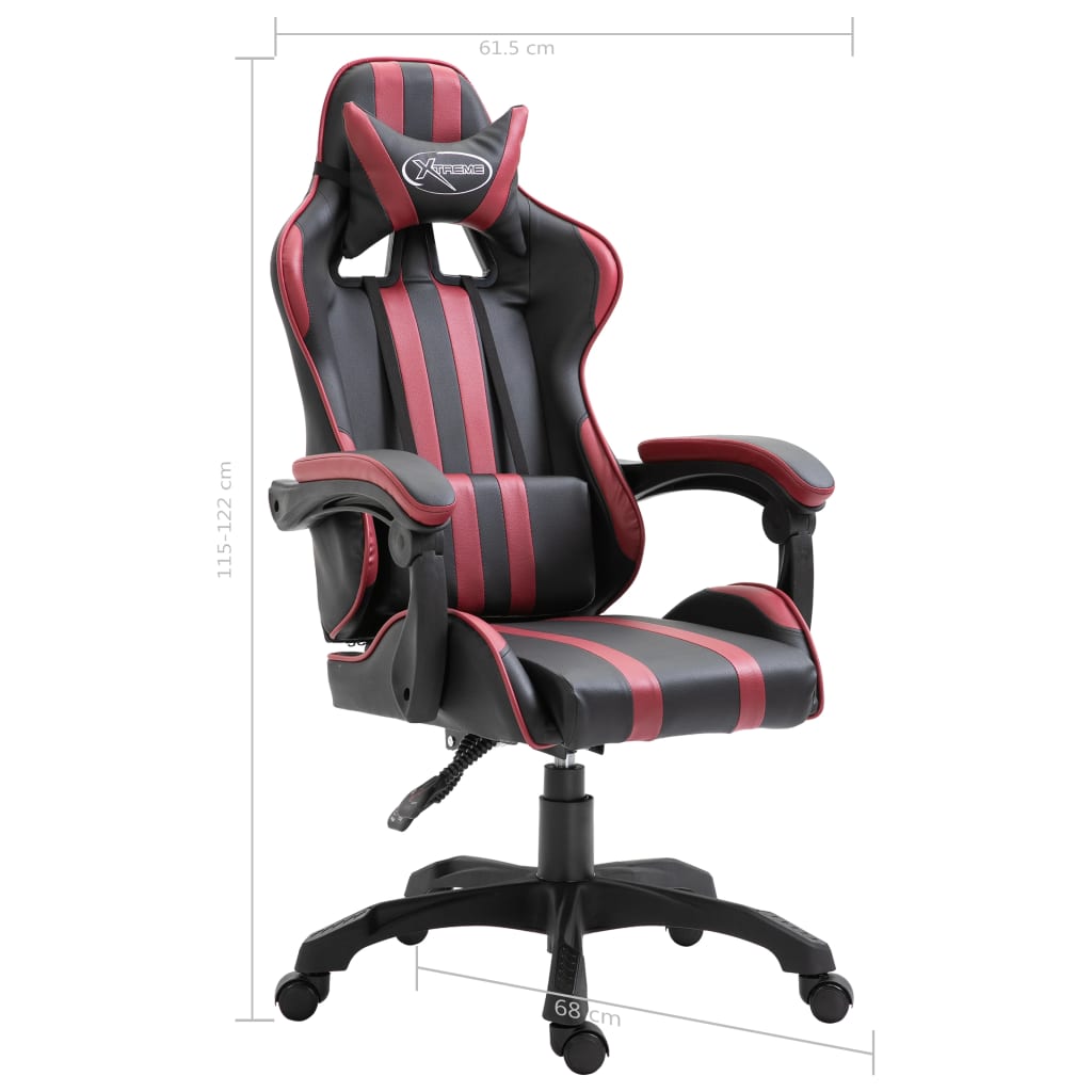 Cadeira de gaming couro artificial cinzento