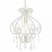 Candeeiro de teto com contas redondo E14 branco