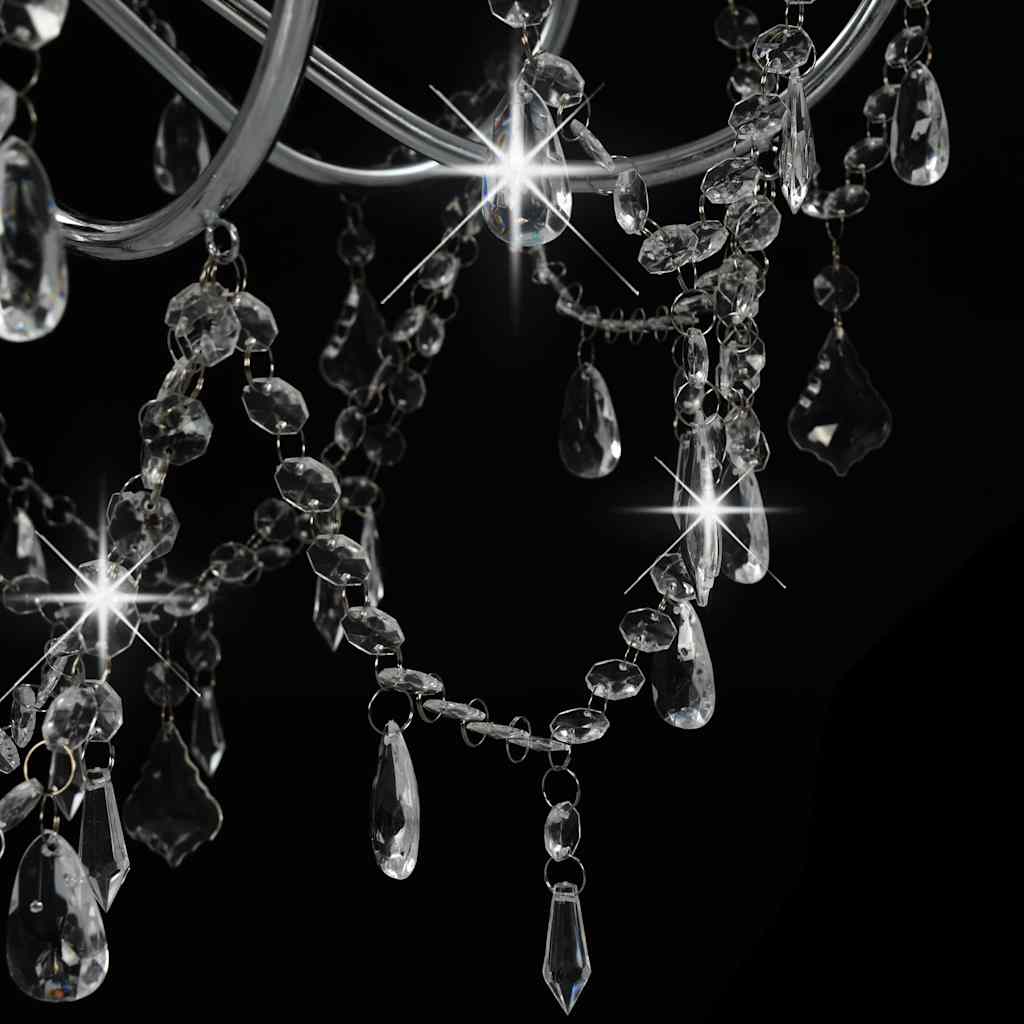 Lustre com contas lâmpadas 8 x E14 branco