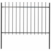 Cerca de jardim com ponta de lança em aço 181x120 cm, preta