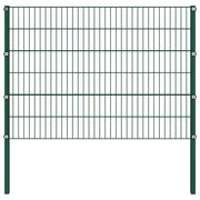 Painel de vedação com postes de ferro 176,5x120 cm verde