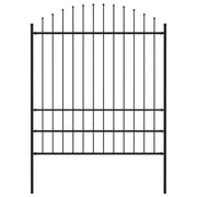 Cerca de jardim com topo em forma de lança em aço 181x200 cm, preta