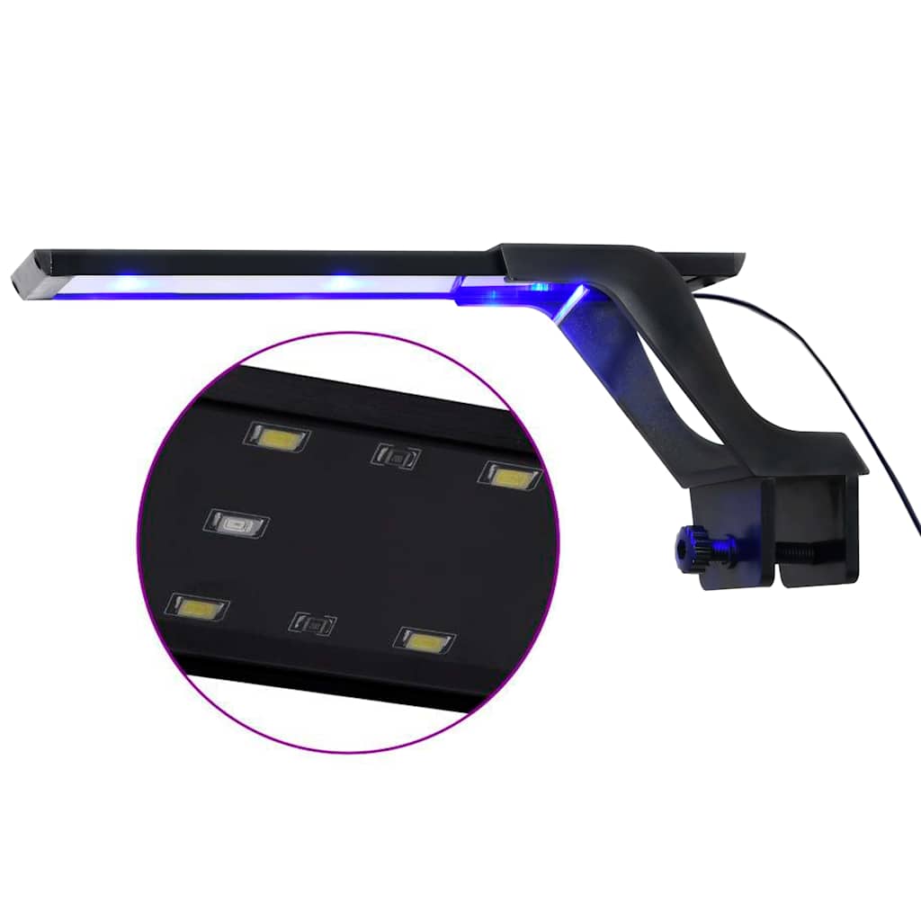 Lâmpada de aquário LED com braçadeira 25-45 cm azul e branco