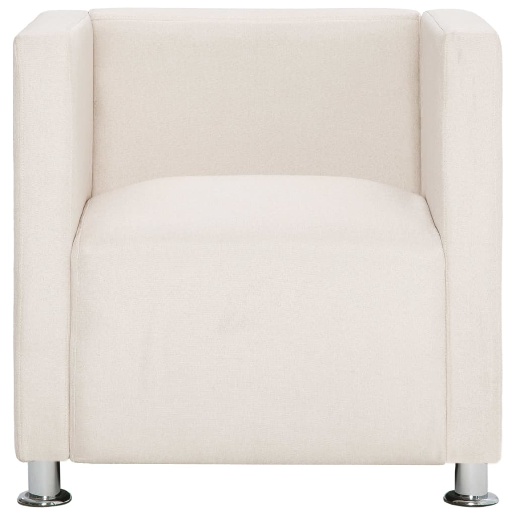 Poltrona em forma de cubo tecido creme