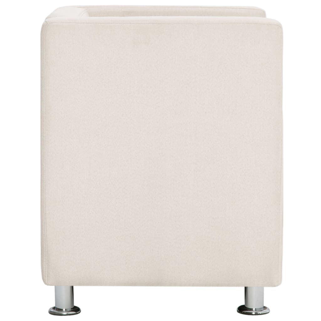 Poltrona em forma de cubo tecido creme