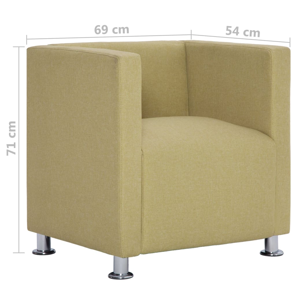 Poltrona em forma de cubo tecido creme