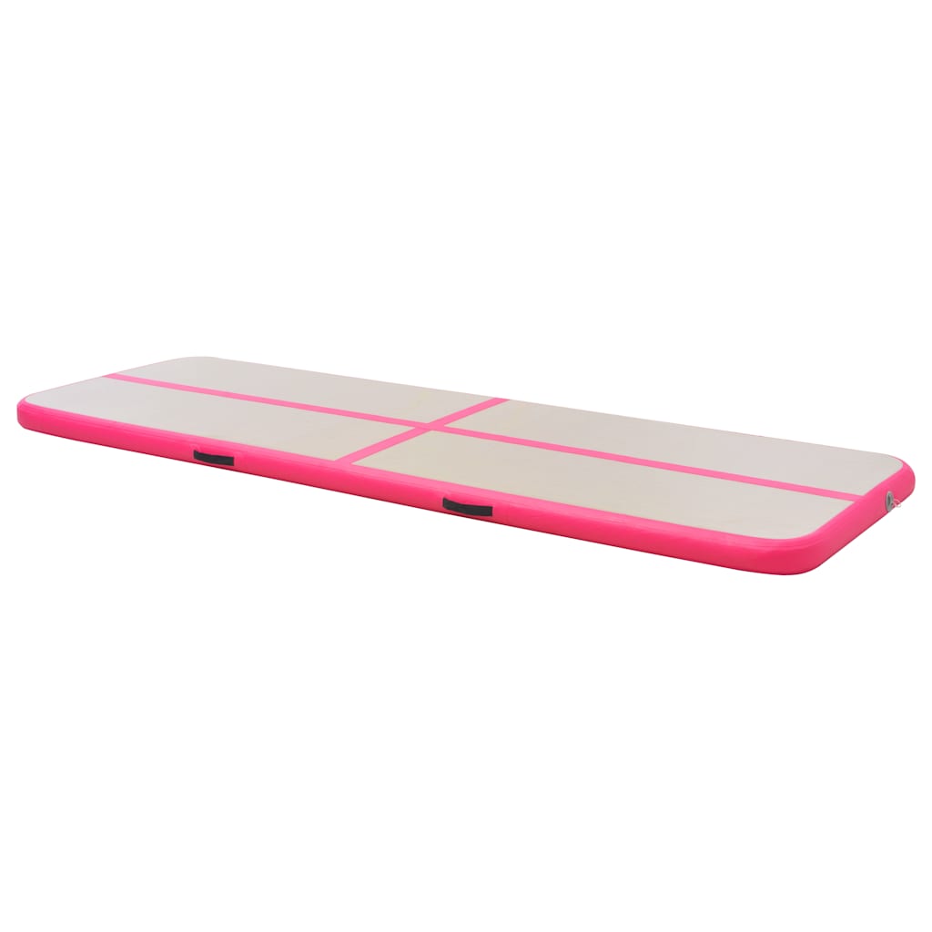 Colchão de ginástica insuflável c/ bomba 300x100x10 cm PVC rosa