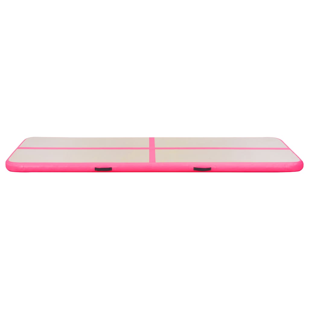 Colchão de ginástica insuflável c/ bomba 300x100x10 cm PVC rosa