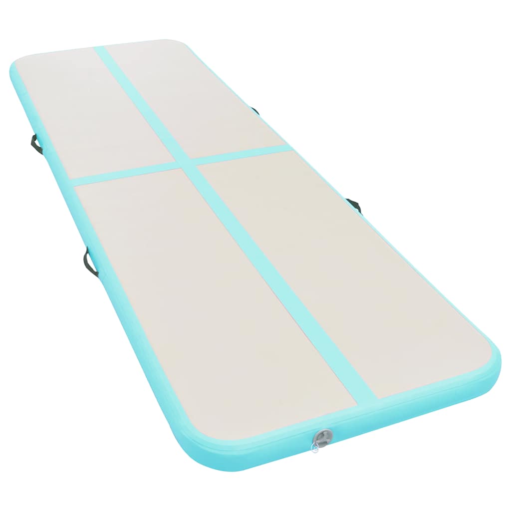 Colchão de ginástica insuflável c/ bomba 300x100x10cm PVC verde