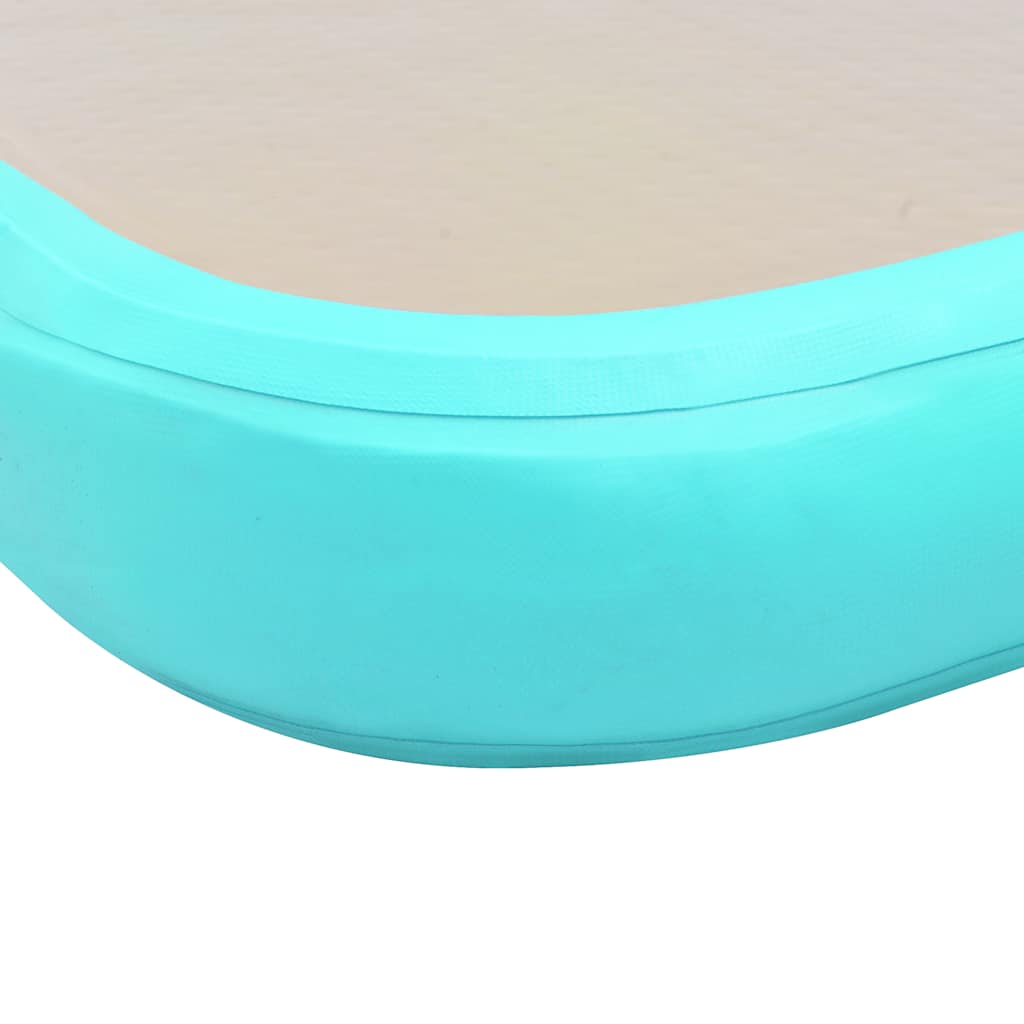 Colchão de ginástica insuflável c/ bomba 300x100x10cm PVC verde
