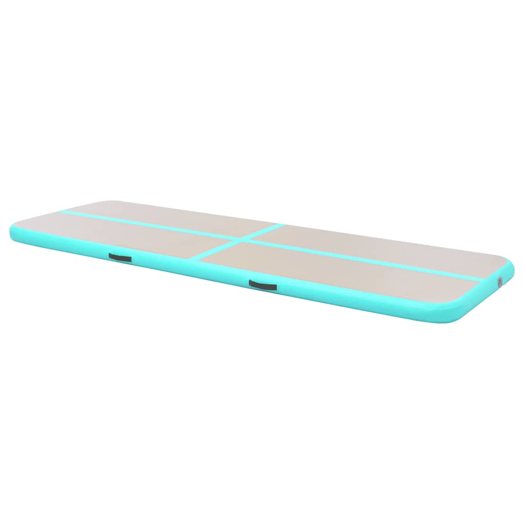 Colchão de ginástica insuflável c/ bomba 300x100x10cm PVC verde